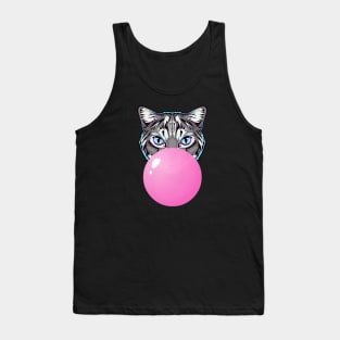 Pink Bubblegum Cat Tank Top